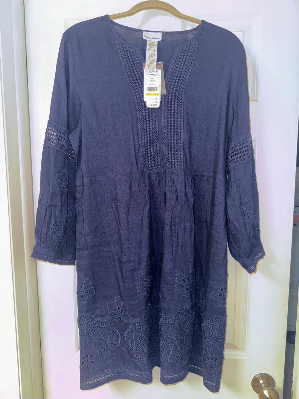 Tommy Bahama ‘St. Lucia’ Navy Split neck Dress NWT!